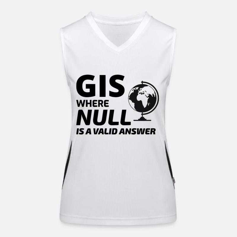 Geospatial Null Wert Kartographie GIS Humor Funktionelles Kontrast-Tank Top für Frauen