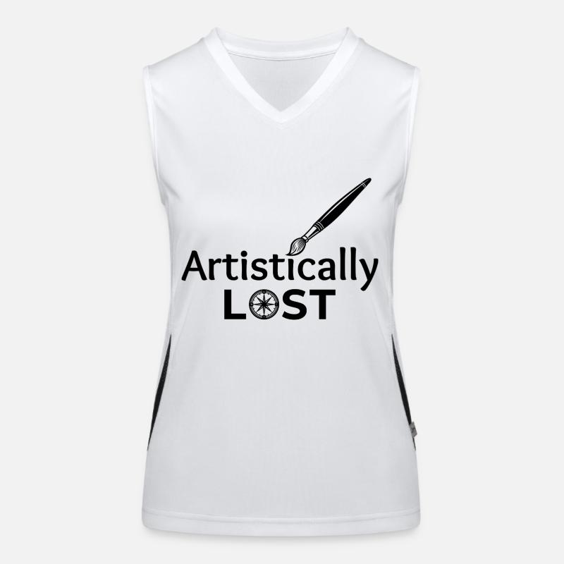 Artistically Lost Compass Map Design Women's Functional Contrast Tank Top