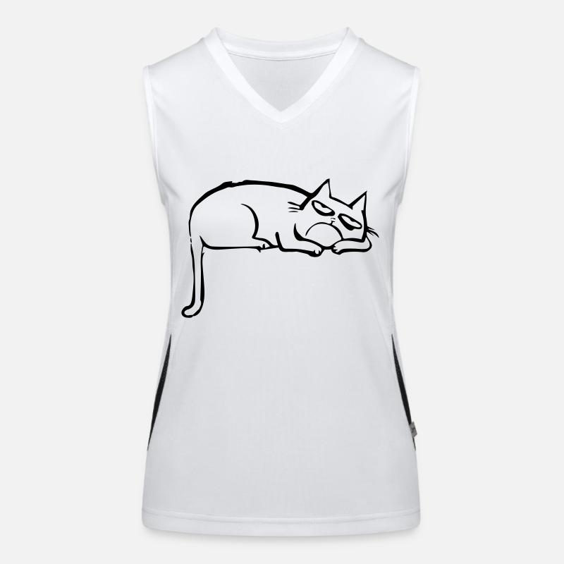 funny cat Women's Functional Contrast Tank Top