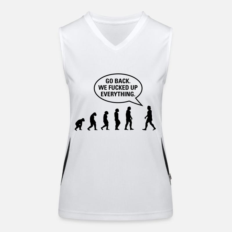 Fucked up Evolution Funktionelles Kontrast-Tank Top für Frauen