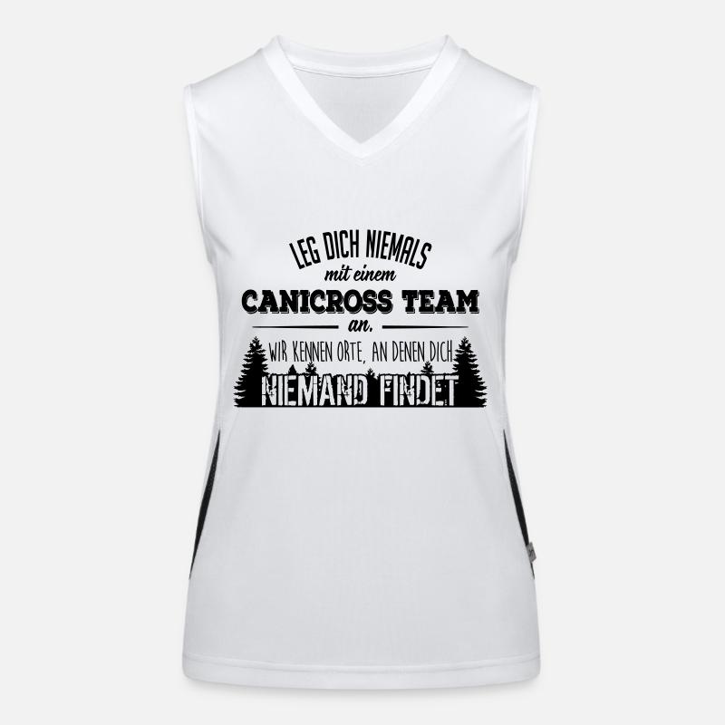 Leg dich niemals mit einem Canicross Team an Funktionelles Kontrast-Tank Top für Frauen