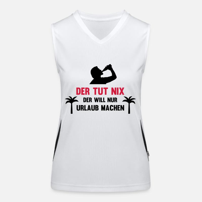 Der tut nix der will nur urlaub machen Funktionelles Kontrast-Tank Top für Frauen