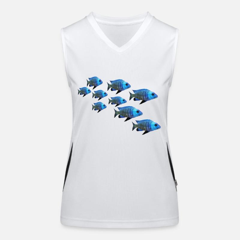grouper perch fish Women's Functional Contrast Tank Top