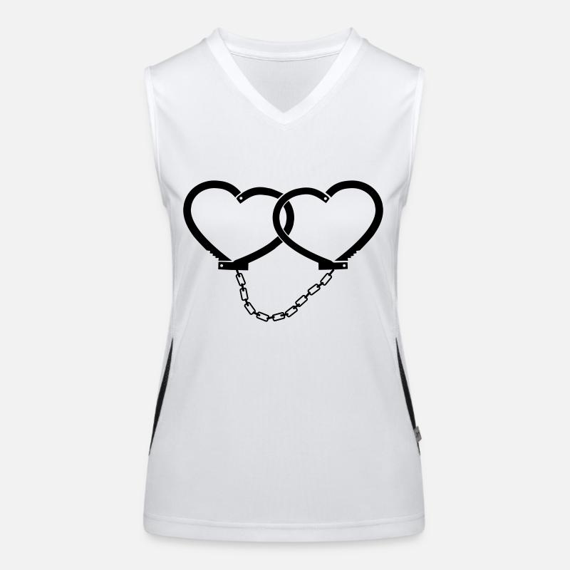 Herz Handschellen Funktionelles Kontrast-Tank Top für Frauen
