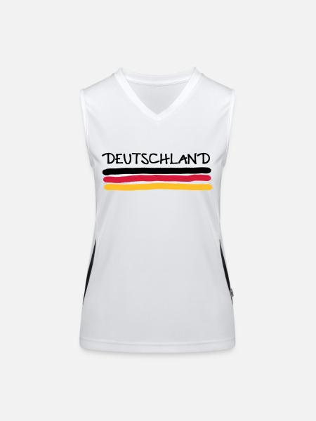 Germany - Women's Functional Contrast Tank Top - white/black - Front