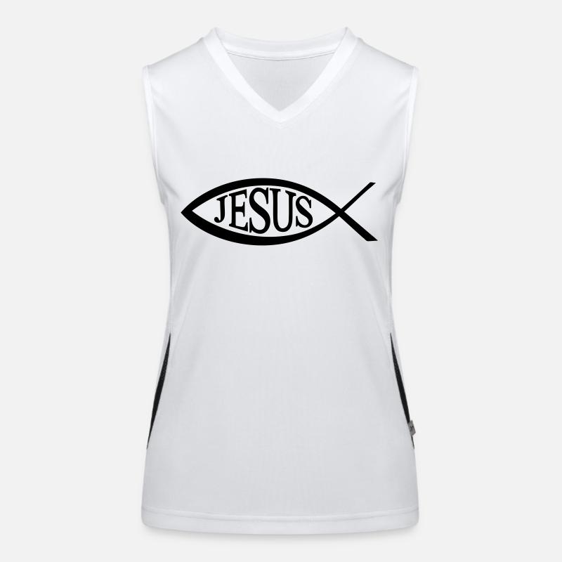 Jesus Fish Women's Functional Contrast Tank Top