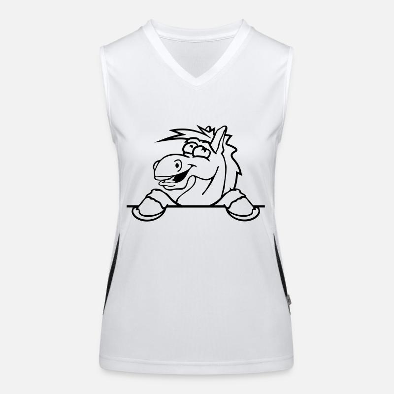 drôle comique mur de cheval de bande dessinée text Débardeur respirant contrasté Femme