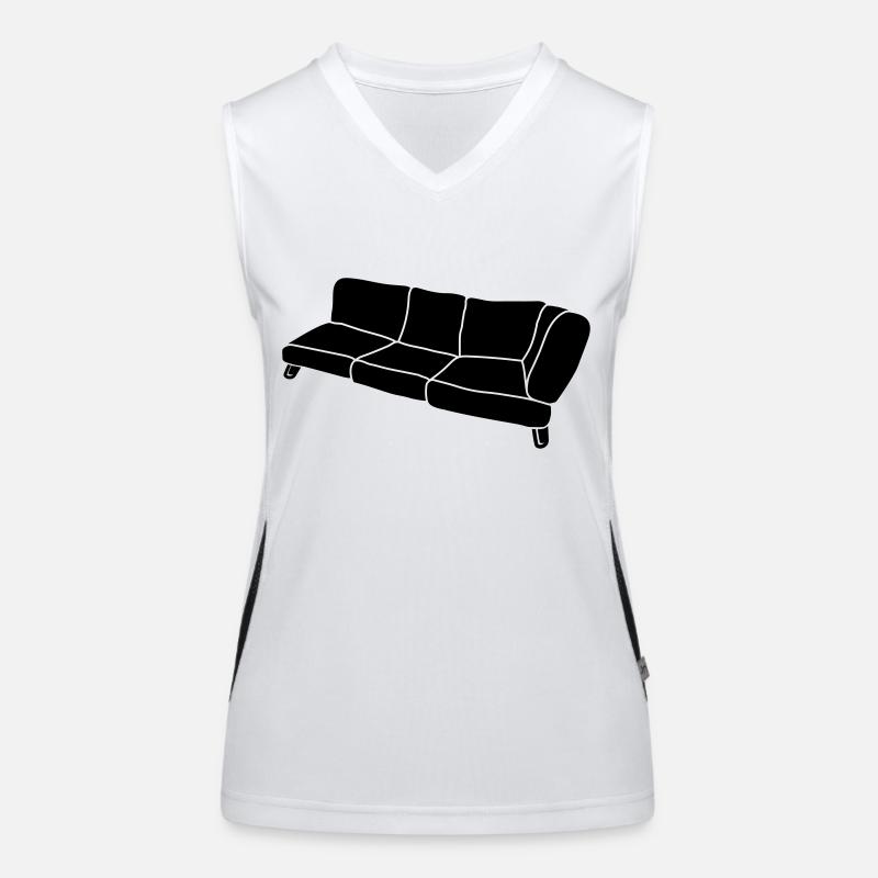 Couch Clipart Design Funktionelles Kontrast-Tank Top für Frauen