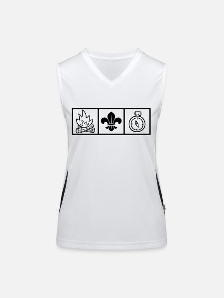 Scout / Scouting - Women's Functional Contrast Tank Top - white/black - Front