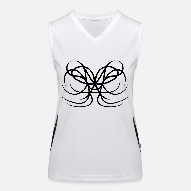 Kunstvolles abstraktes Schnörkel Design Funktionelles Kontrast-Tank Top für Frauen