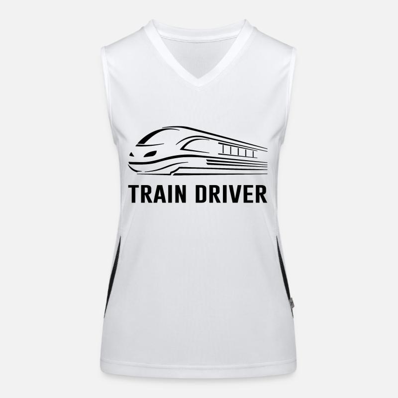 Locomotive Saying Train driver train driver train profession Women's Functional Contrast Tank Top