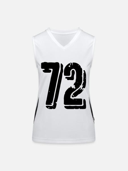 72 number jersey - Women's Functional Contrast Tank Top - white/black - Front