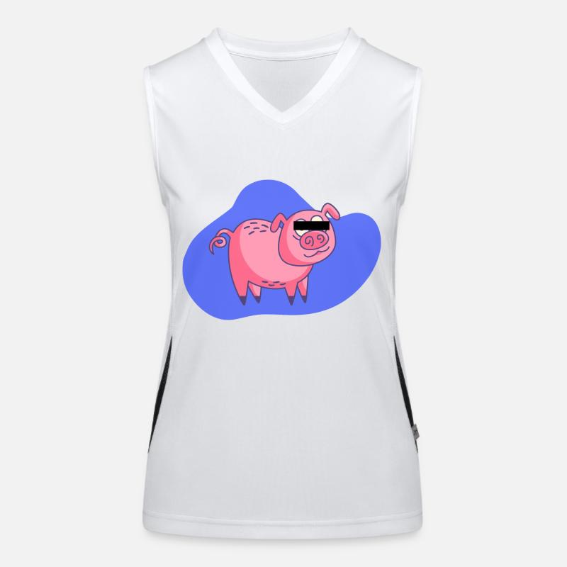 Cartoon Pig Women's Functional Contrast Tank Top