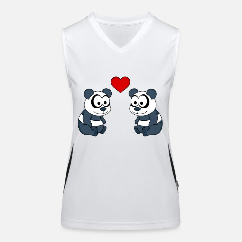 Panda Comic Paar Liebe Funktionelles Kontrast-Tank Top für Frauen