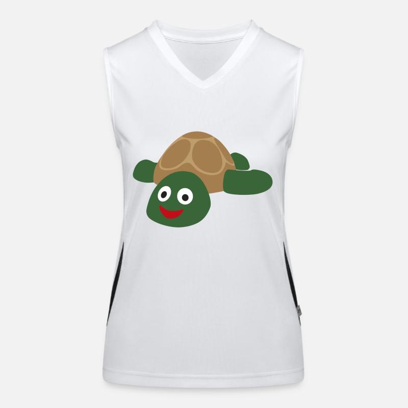 Tortue mignonne mignonne et joyeuse Débardeur respirant contrasté Femme