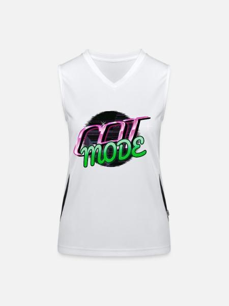 jokes present idea sayings awesome cat lover love - Women's Functional Contrast Tank Top - white/black - Front