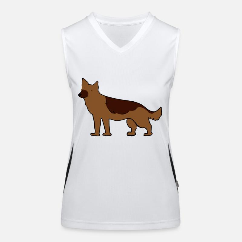 German Shepherd - Women's Functional Contrast Tank Top - white/black
