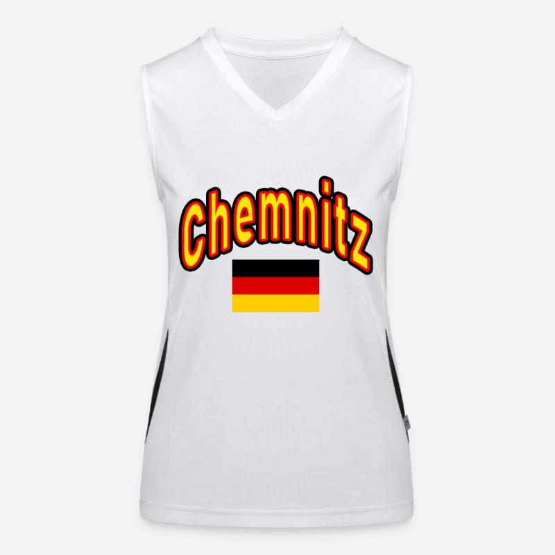 Chemnitz germany flag Women's Functional Contrast Tank Top