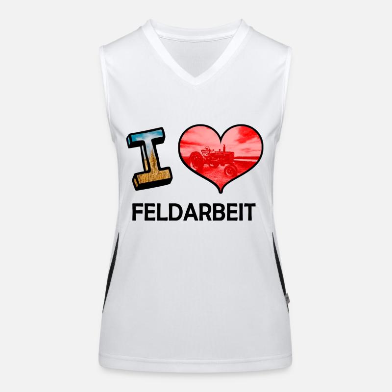 I ♥ Feldarbeit Funktionelles Kontrast-Tank Top für Frauen