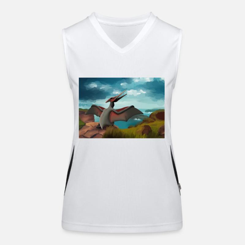 hugadino, ptérodactyle, mignon dinosaure, dino Débardeur respirant contrasté Femme