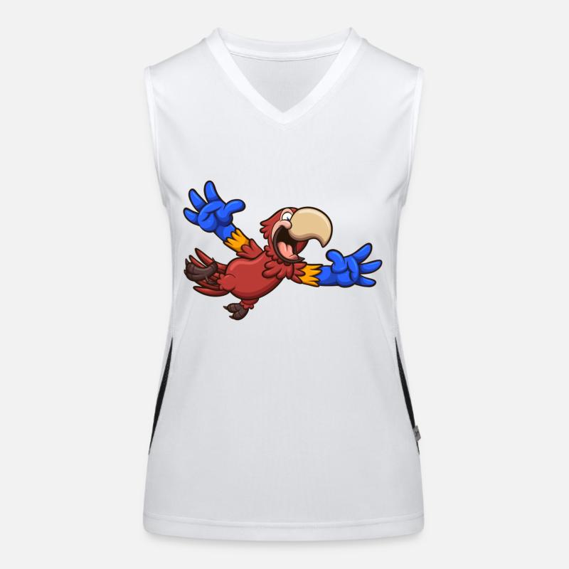 Cartoon Red Macaw Women's Functional Contrast Tank Top