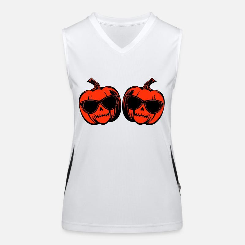 Icône de citrouille d’Halloween Débardeur respirant contrasté Femme
