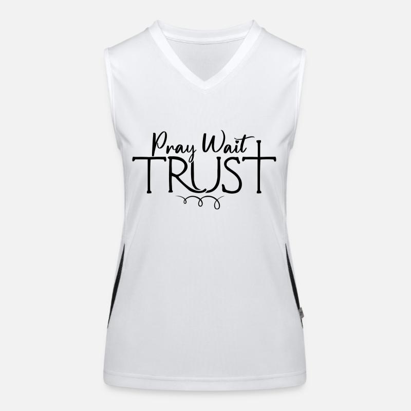 Pray Wait Trust Women's Functional Contrast Tank Top