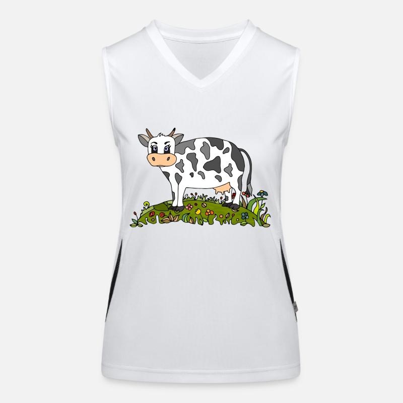 Kuh Funktionelles Kontrast-Tank Top für Frauen