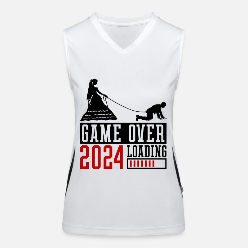 Junggesellenabschied 2024 Game Over Ehepaar Funktionelles Kontrast-Tank Top für Frauen