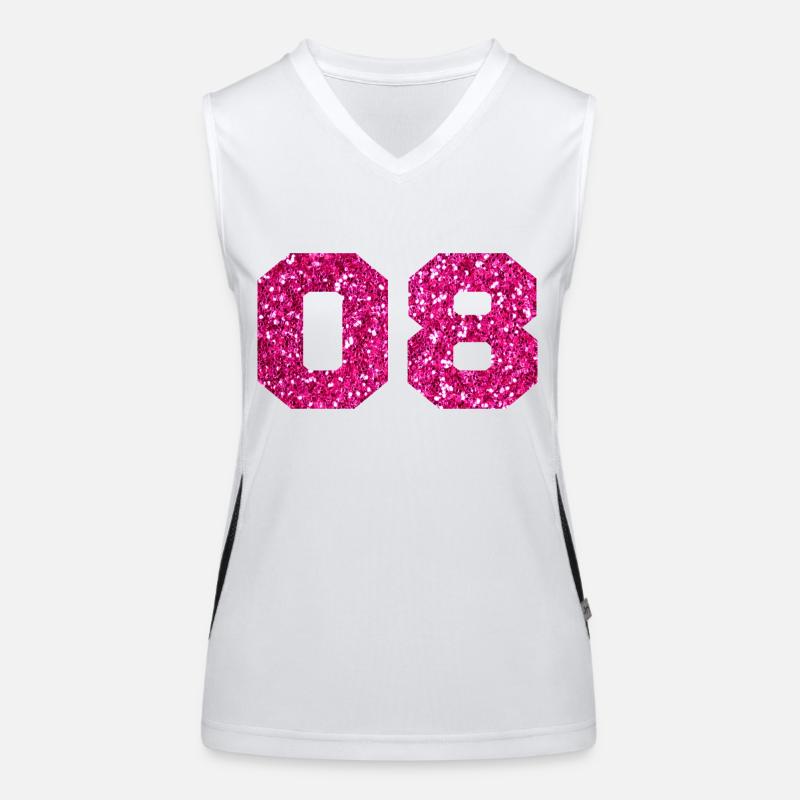 Numéro 8 paillettes rose - 8e anniversaire Débardeur respirant contrasté Femme