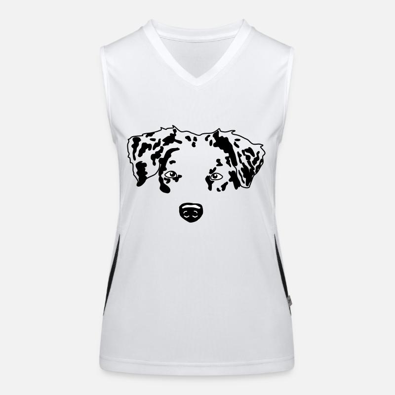 minimal Australian Shepherd Aussie dog Funktionelles Kontrast-Tank Top für Frauen