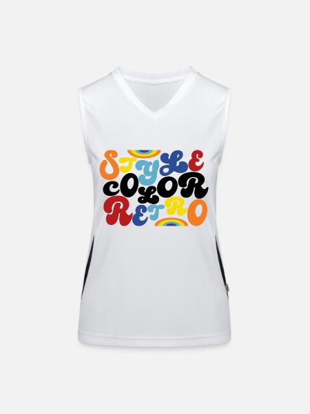Style - Color - Retro - Funktionelles Kontrast-Tank Top für Frauen - Weiß/Schwarz - Vorne