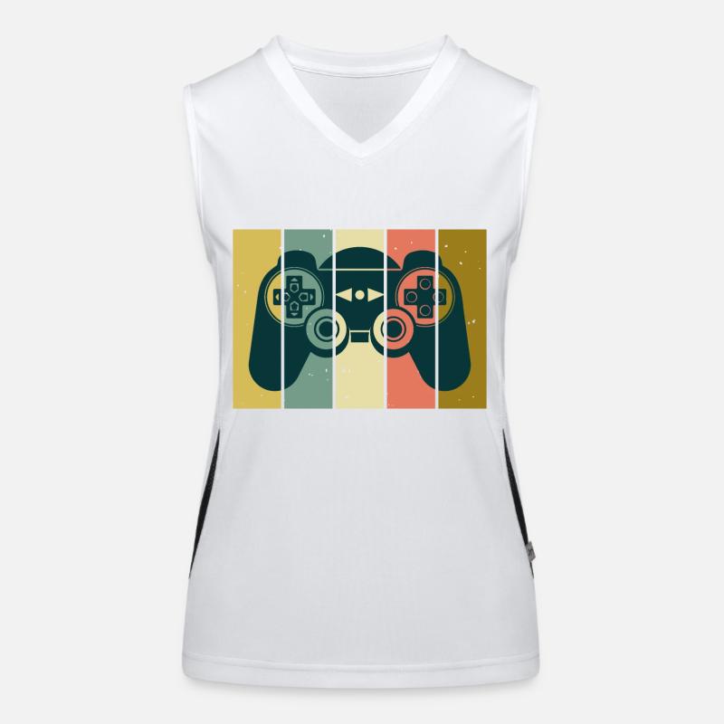 Vintage Retro Gaming Controller Women's Functional Contrast Tank Top