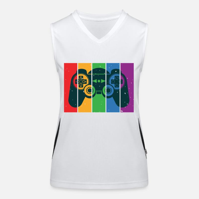 Vintage Retro Gaming Controller Women's Functional Contrast Tank Top