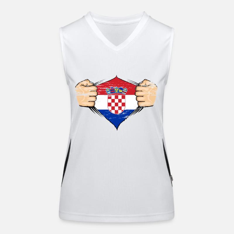 Drapeau de la Croatie utilisé Débardeur respirant contrasté Femme