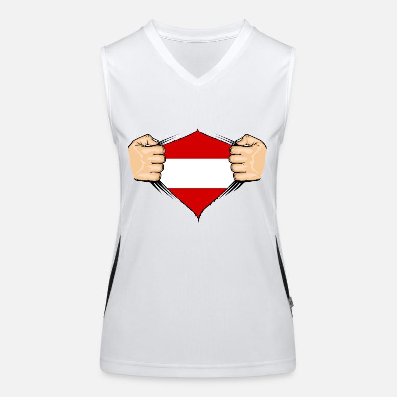 Austria Flag Design Women's Functional Contrast Tank Top