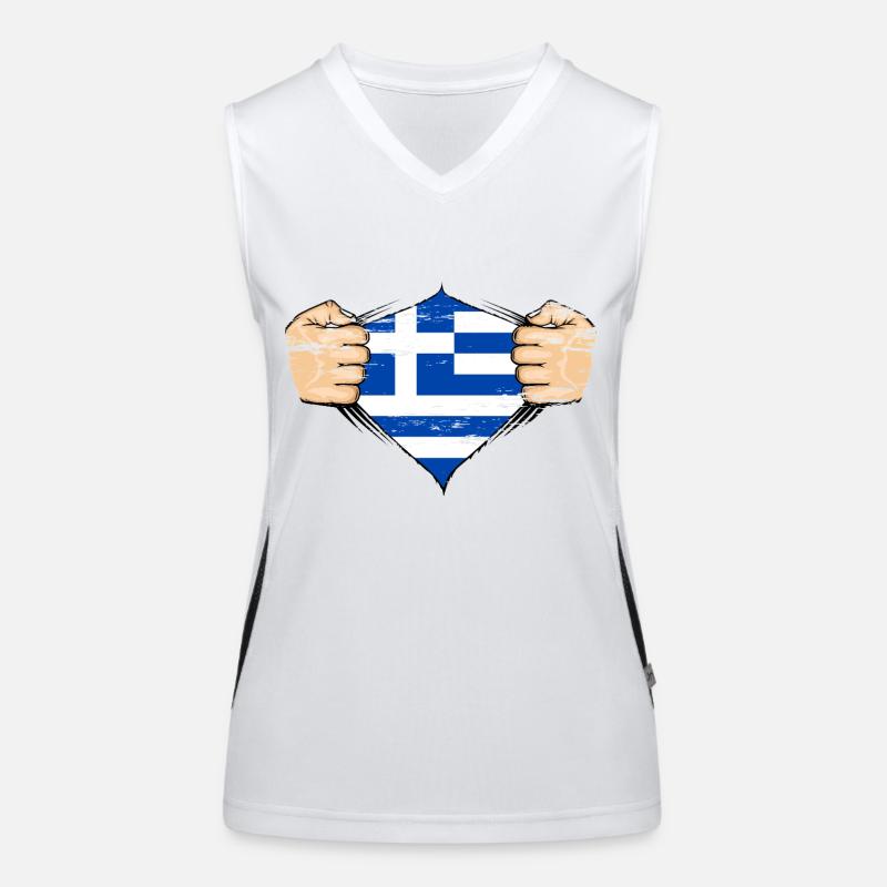 Drapeau de la Grèce utilisé Débardeur respirant contrasté Femme