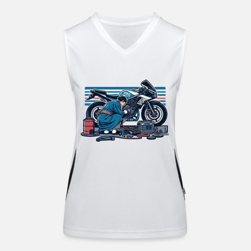 武士 メカニック Samurai Mechaniker Funktionelles Kontrast-Tank Top für Frauen