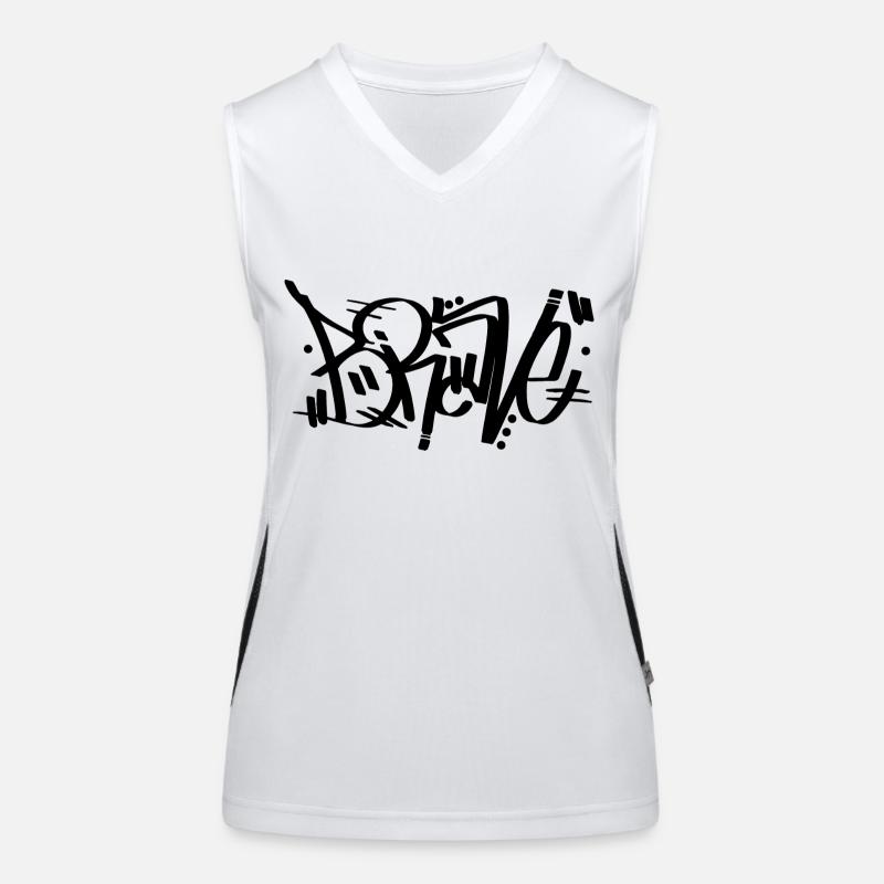 Mutig - Graffiti Funktionelles Kontrast-Tank Top für Frauen