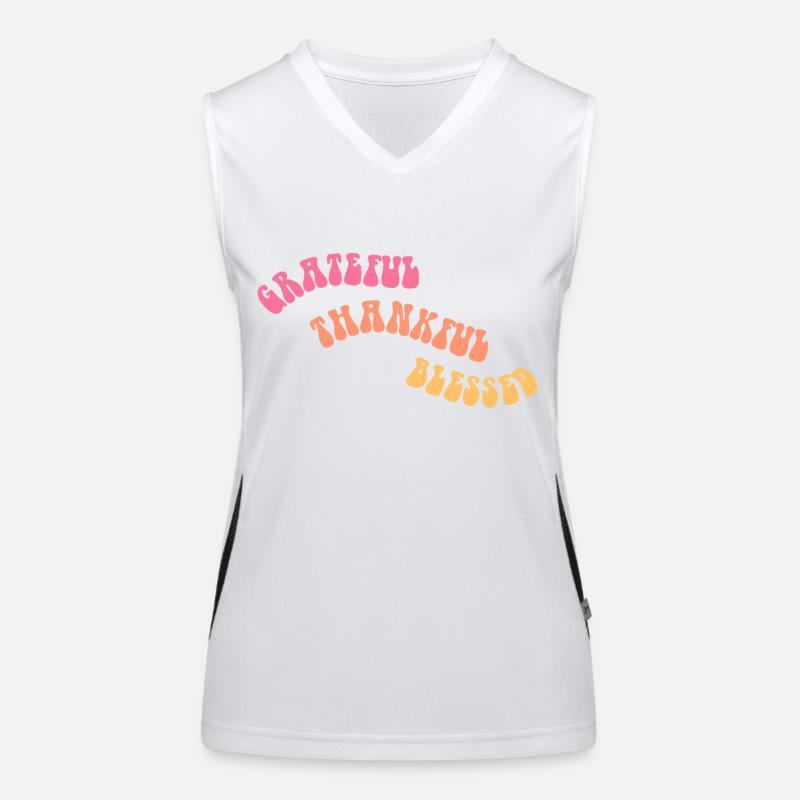 Grateful Thankful - Dankbarkeit - Geschenk Funktionelles Kontrast-Tank Top für Frauen