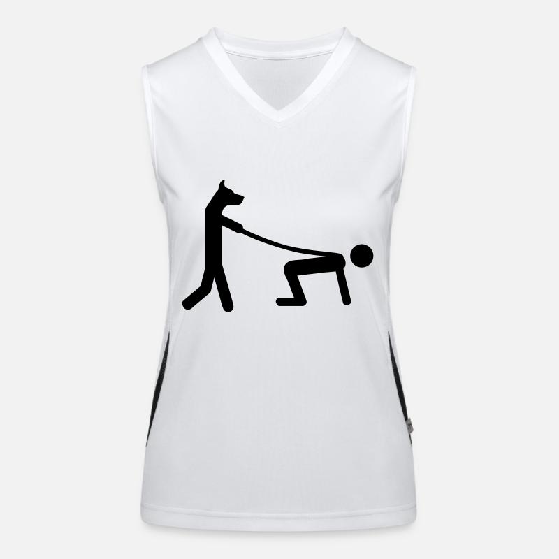 hund gassi Funktionelles Kontrast-Tank Top für Frauen