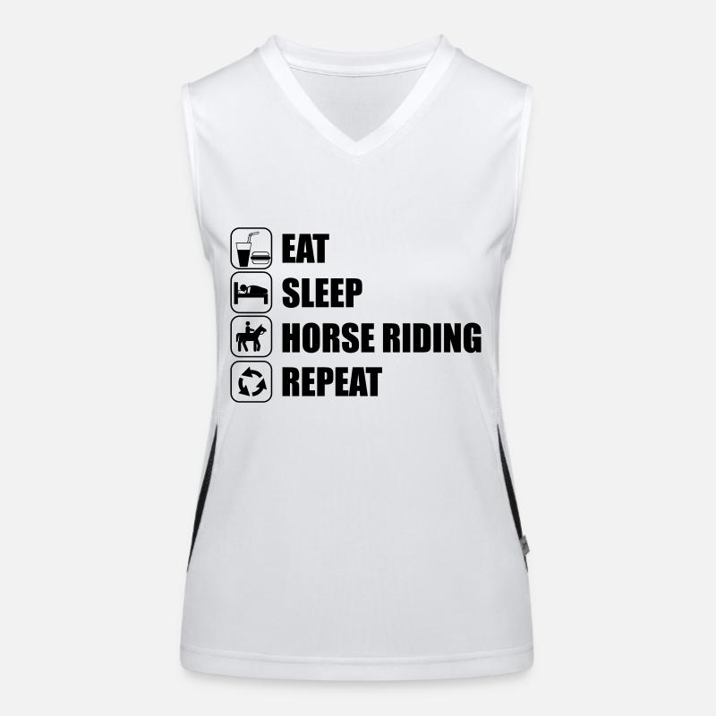 Eat Sleep Horse Riding Women's Functional Contrast Tank Top