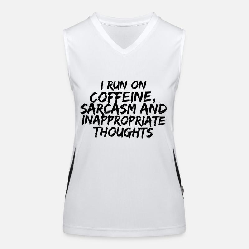 COFFEINE SARCASM Funktionelles Kontrast-Tank Top für Frauen