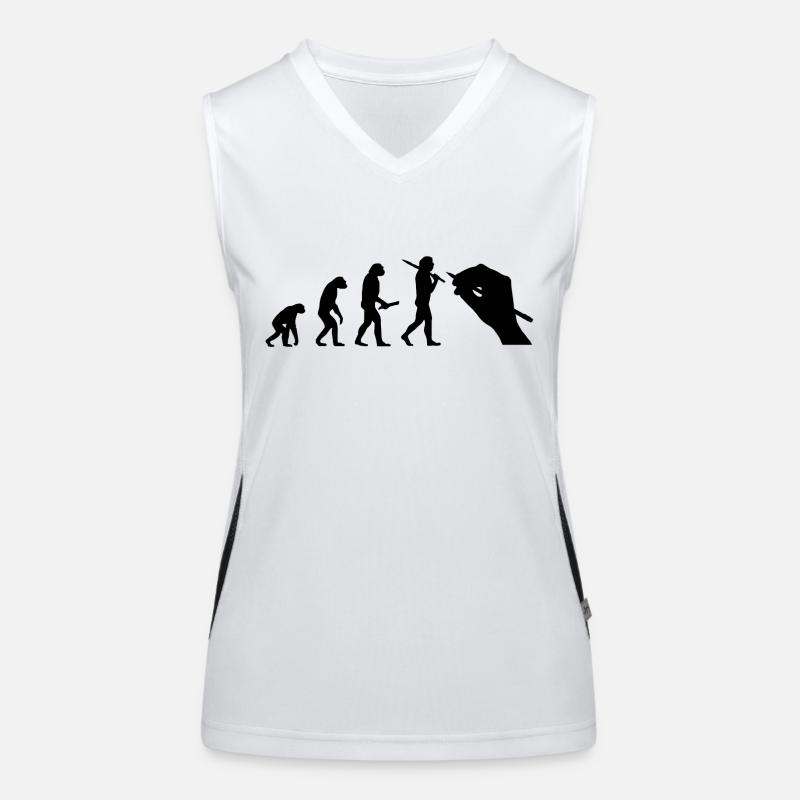 Evolution development progress human artist Women's Functional Contrast Tank Top