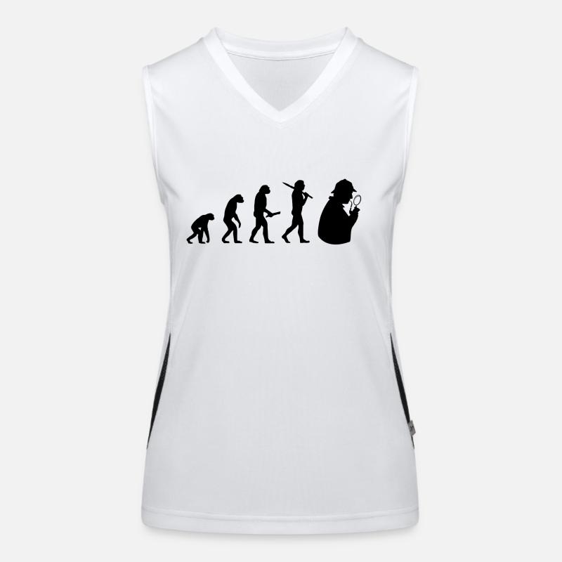 sherlock holmes evolution progress development - Women's Functional Contrast Tank Top - white/black