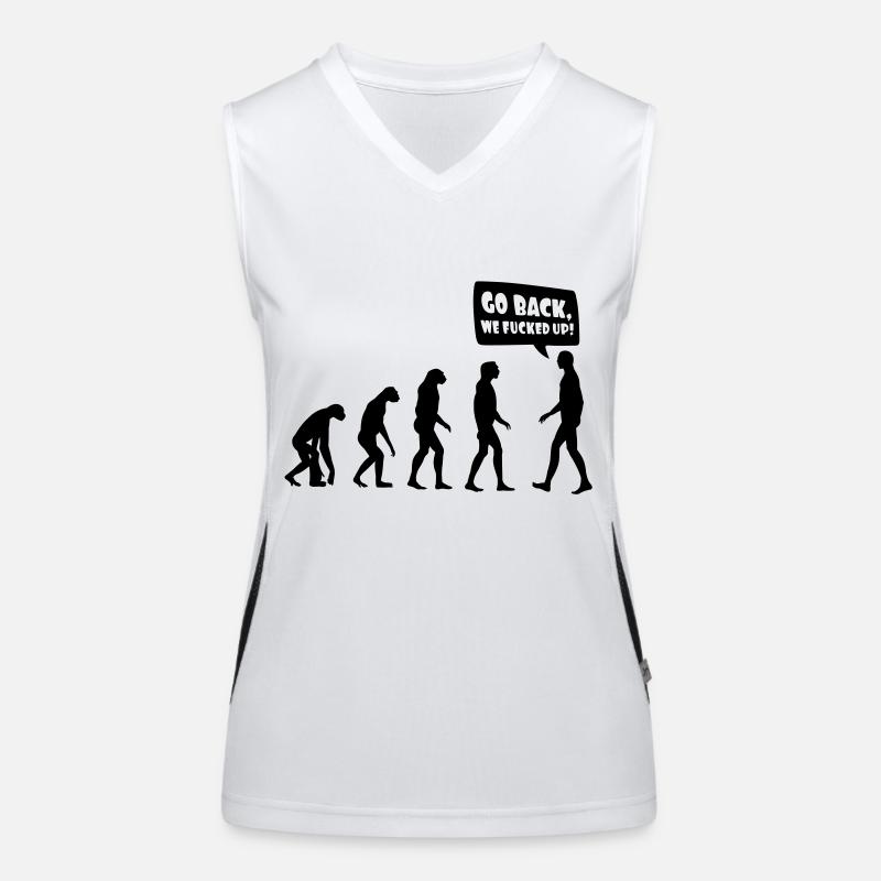 Evolution fucked up - Evolution verkackt Funktionelles Kontrast-Tank Top für Frauen