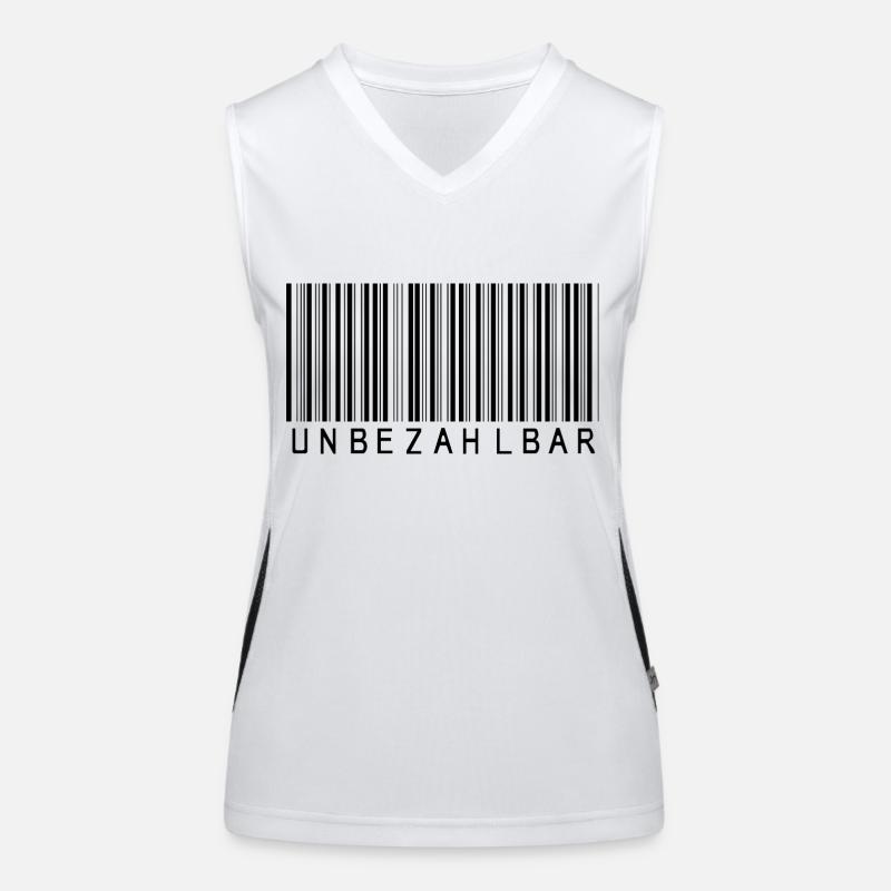 Code-barres « Priceless » noir Débardeur respirant contrasté Femme