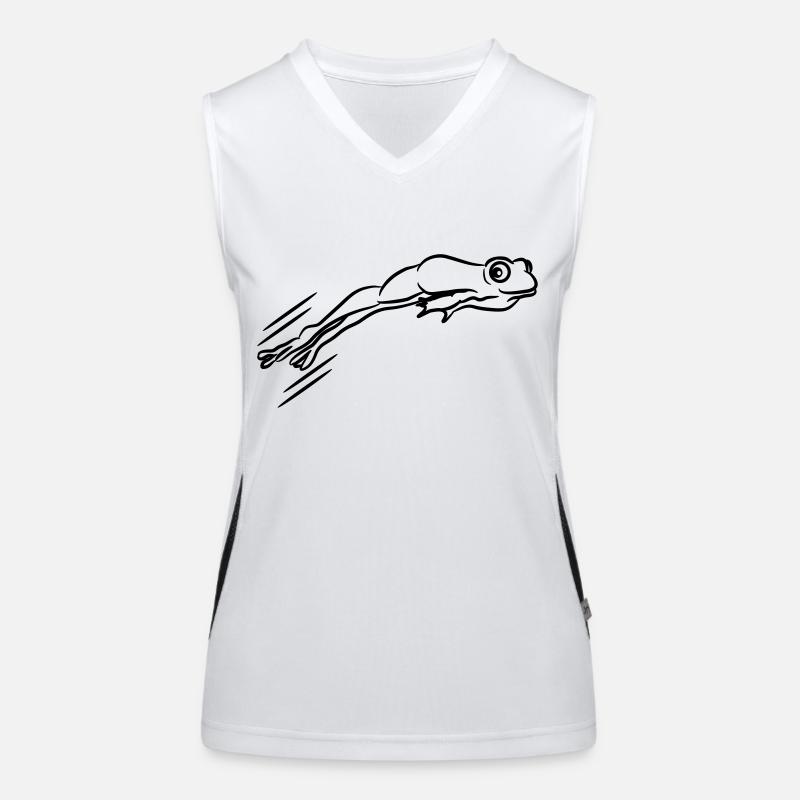 Frosch springen Funktionelles Kontrast-Tank Top für Frauen