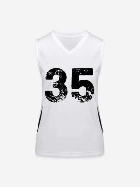 35 - Women's Functional Contrast Tank Top - white/black - Front