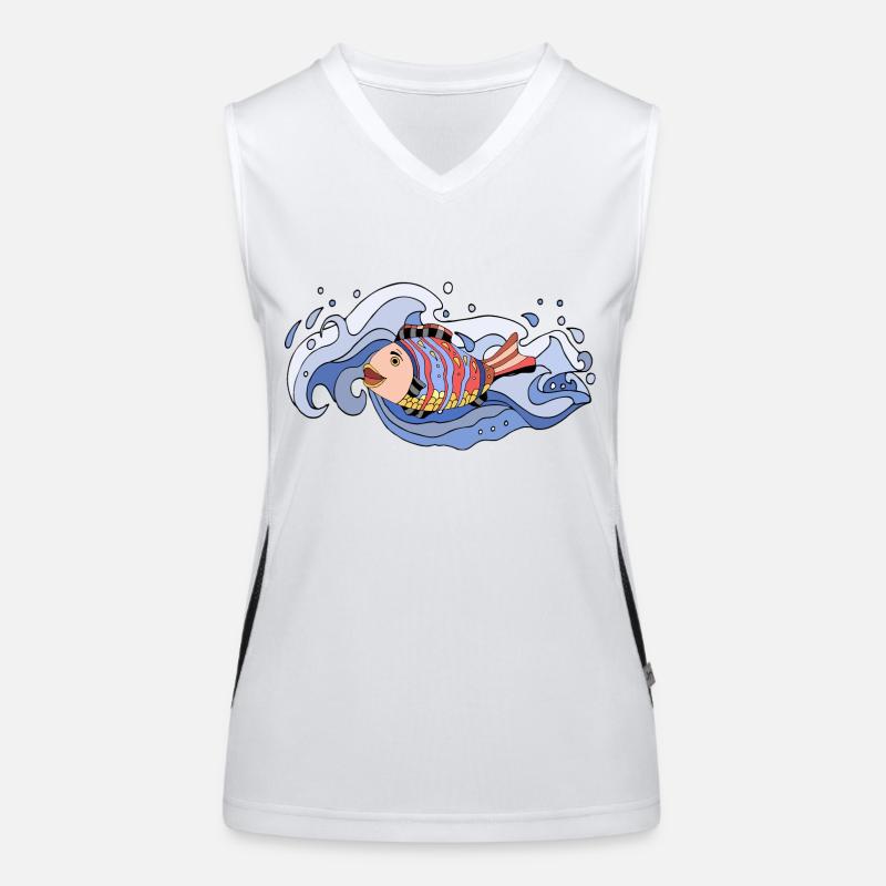 Fisch Funktionelles Kontrast-Tank Top für Frauen
